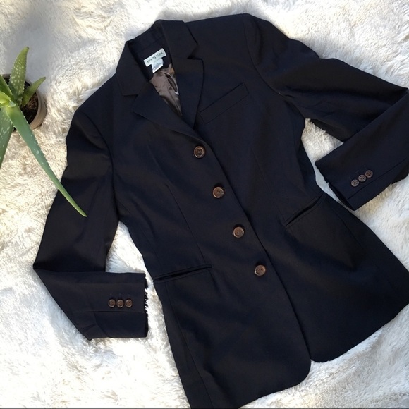 Ann Taylor Women’s Navy Blazer business Casual Wool Jacket Office Wear - Picture 3 of 6